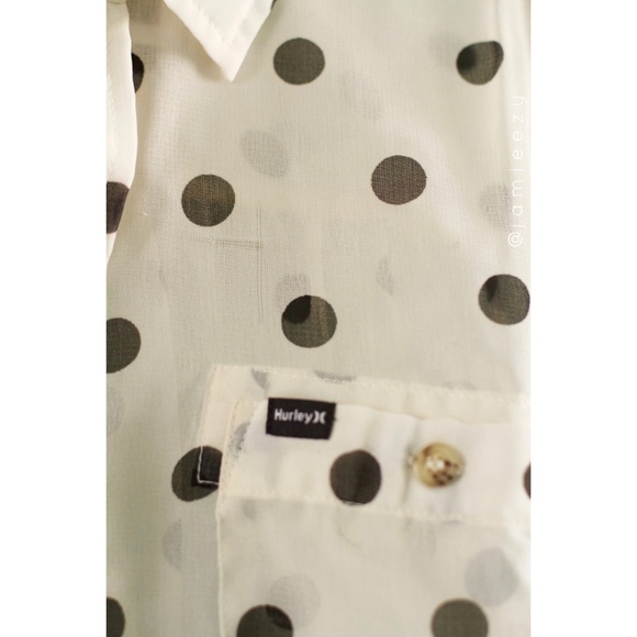 Hurley | "Wilson" Sheer Polka Dot Button-Up Blouse - Picture 4 of 9